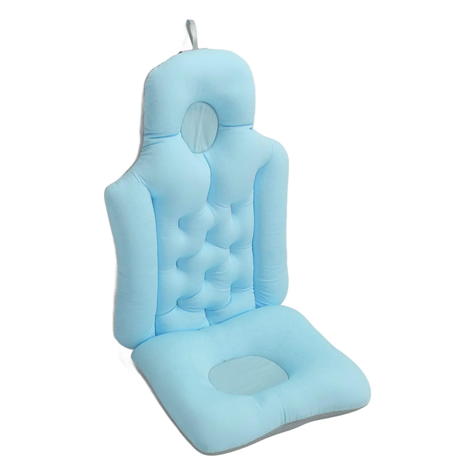 LUCKDANO Soft Breathable Back Support Bathtub Cushion Spa Pillow for Adults, Comfortable Fit, Support, Easy to Dry (Blue)