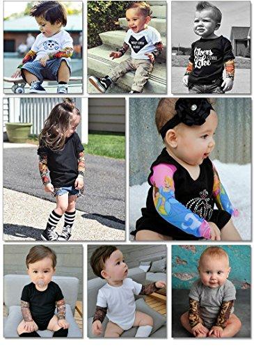 Acfun Acfun 6pcs Temporary Tattoo Sleeve for Kids Boy Girls, Fake Slip on Arm Sunscreen Sleeves for Outdoor Sports Riding Cycling, B
