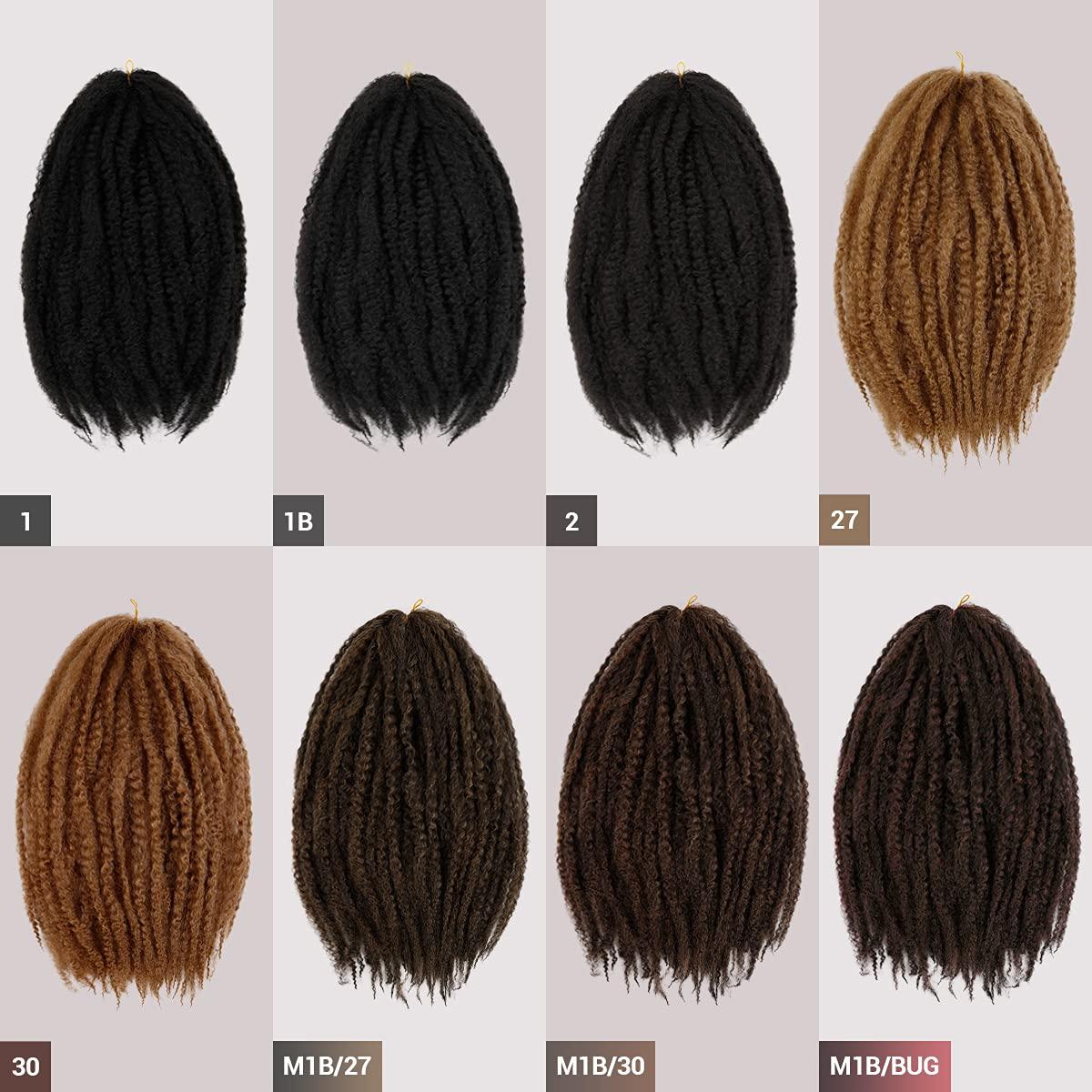 GLAM21USA AU-THEN-TIC Marley Hair 4 Packs 18 Inch Marely Twist Braiding Hair long Afro Twist Braiding Hair for Locs, Crochet Braid KANEKALON Fiber Hair Extensions (18 Inch (Pack of 4), 27-Strawberry Blonde)
