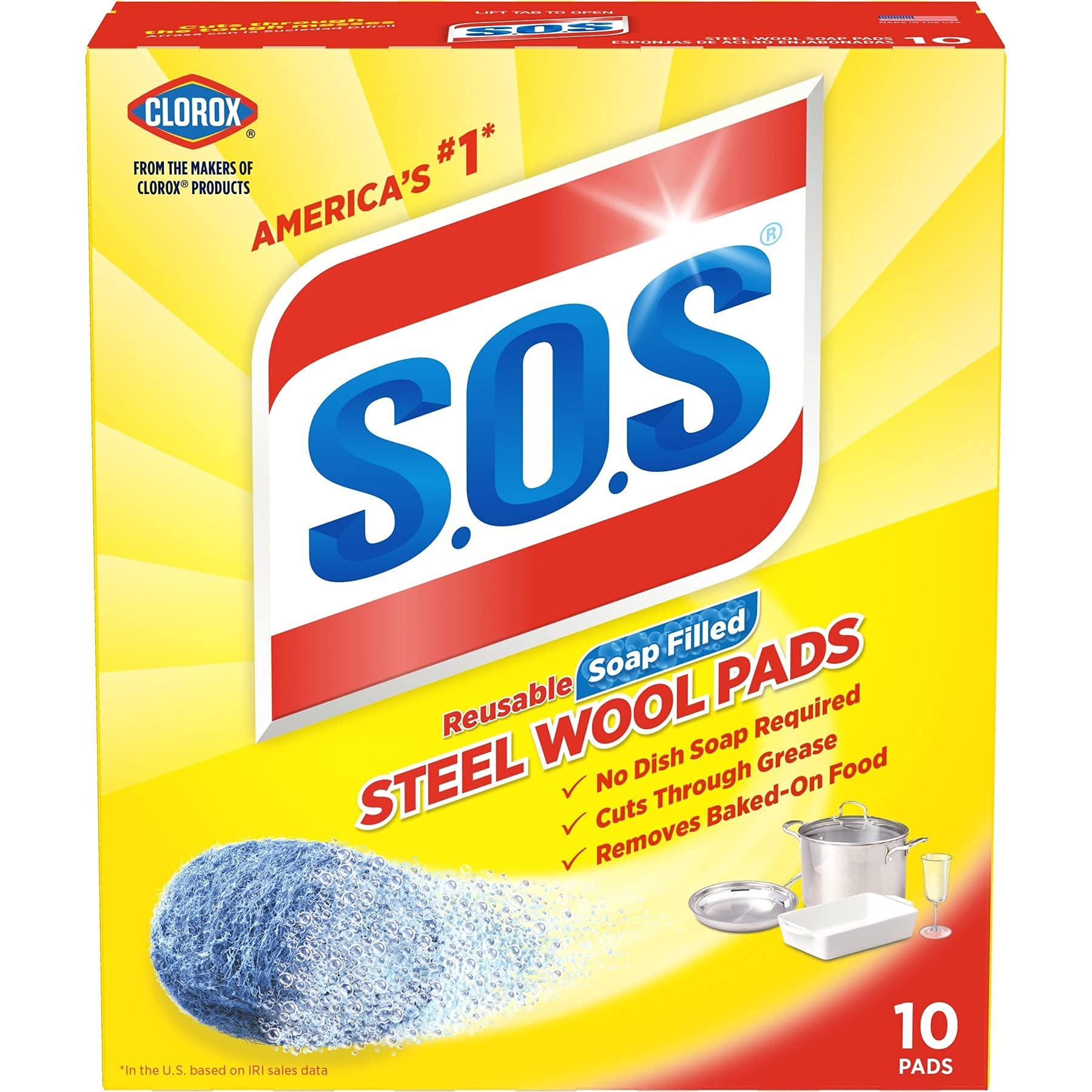 S.O.S 10002, Steel Wool Soap Pads, 10 Ct (2 Pack)