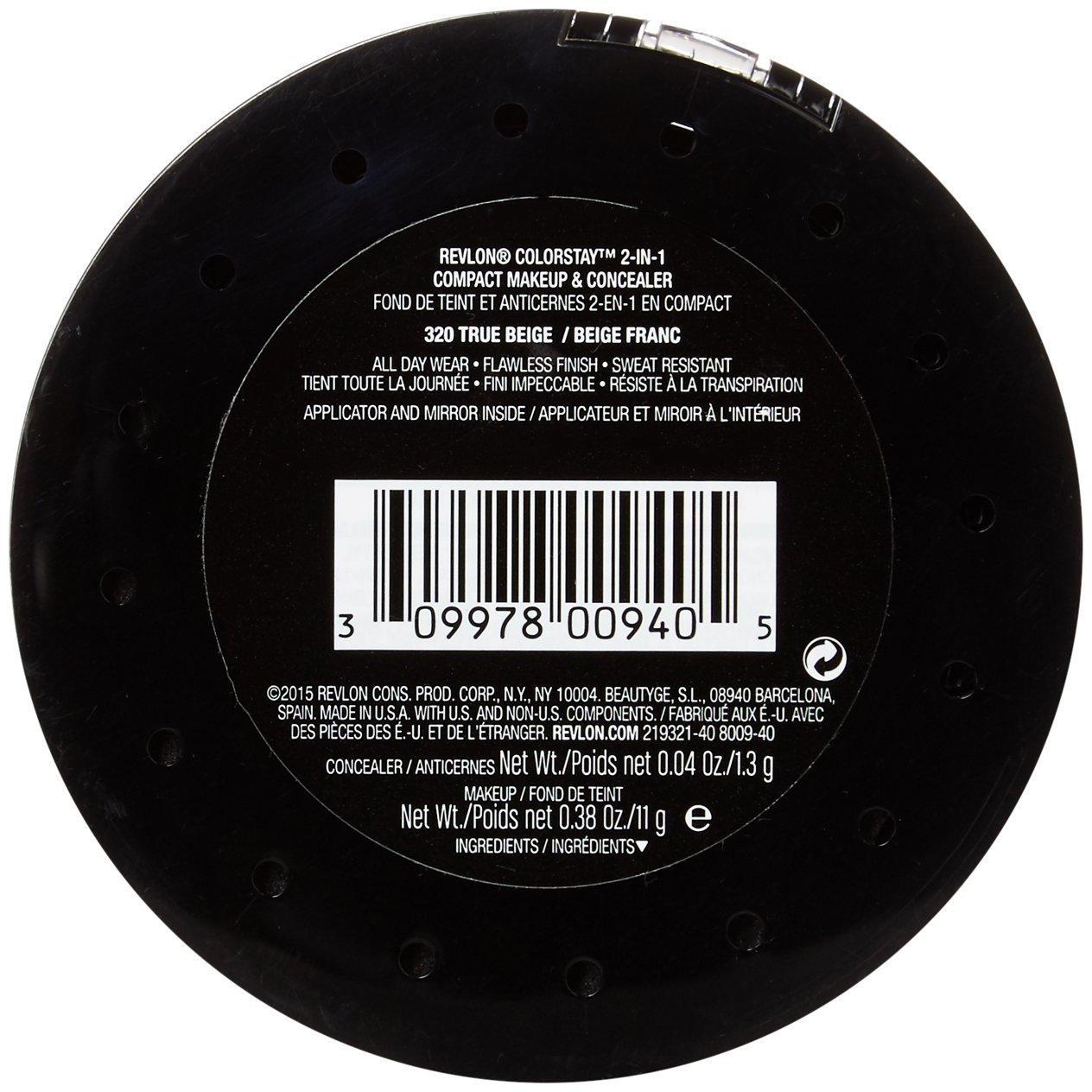 REVLON Revlon ColorStay 2-in-1 Compact Makeup & Concealer, True Beige