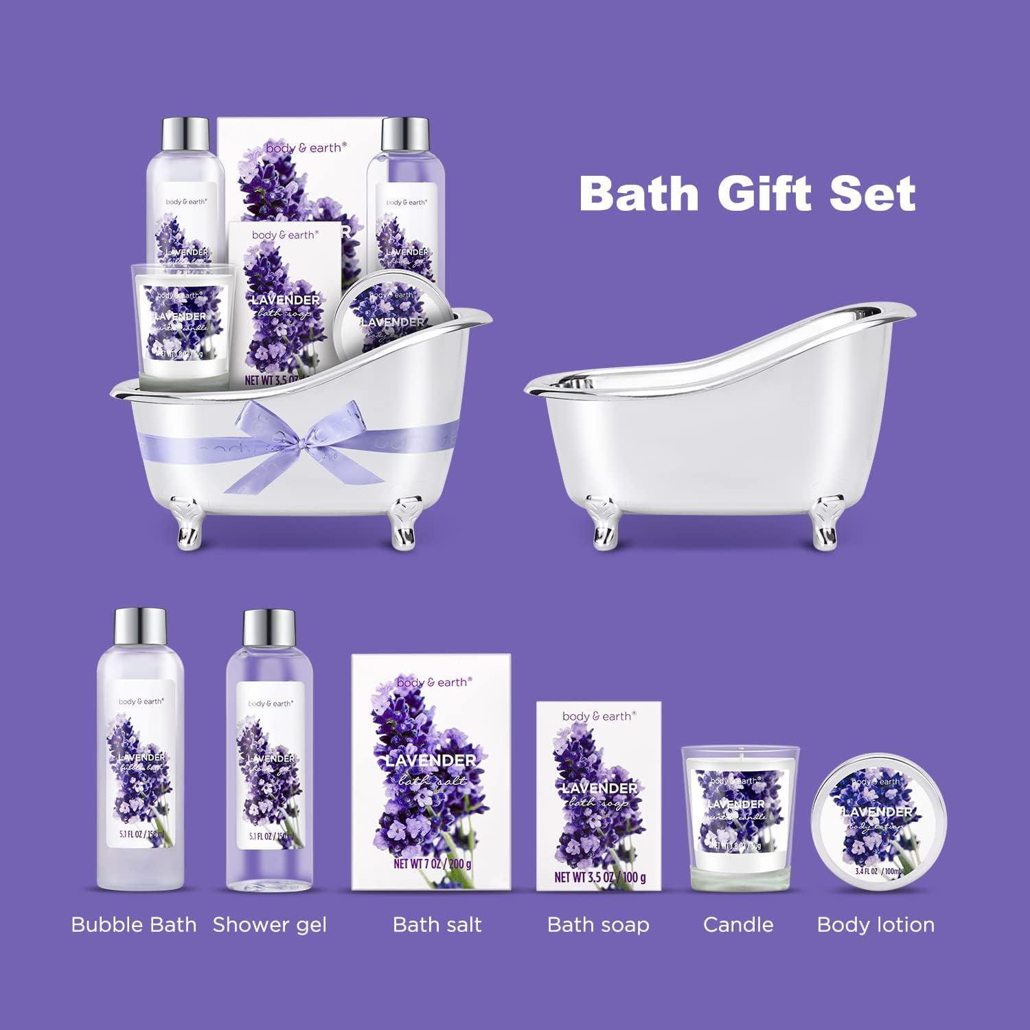 BODY & EARTH Gift Baskets for Women - Body & Earth Bath and Body Gift Set for Women, Spa Gifts with Bubble Bath, Shampoo Soap Lotion Set, Regalos Para Mujer, Mothers Day Gifts