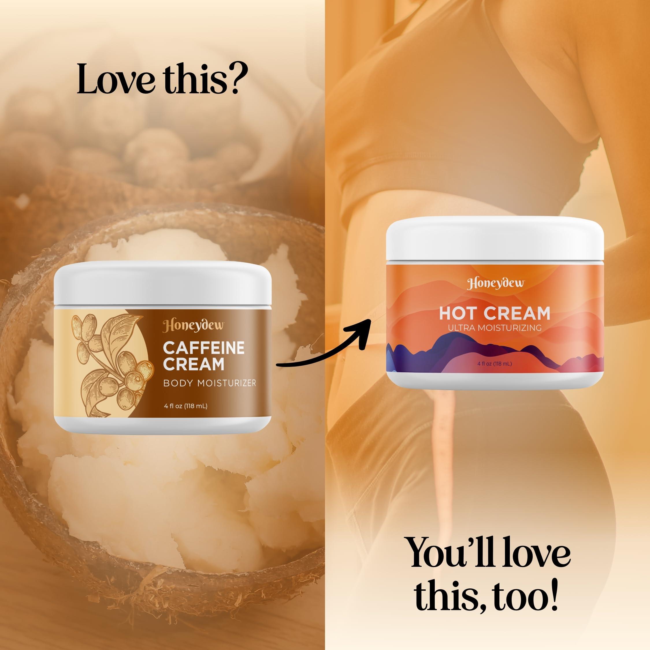 HONEYDEW Concealing Caffeine Cream for Cellulite Reduction - Ultra Moisturizing Cellulite Cream for Thighs Butt and Belly with Rich Shea and Cocoa Butter - Light Scented Vegan Firming Body Lotion for Women