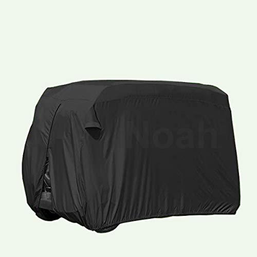 Birsppy Deluxe Golf Cart Covers 4 Passenger, 420D 4 Seat Club Car Cover Waterproof Sunproof Dustproof Black XGF2H