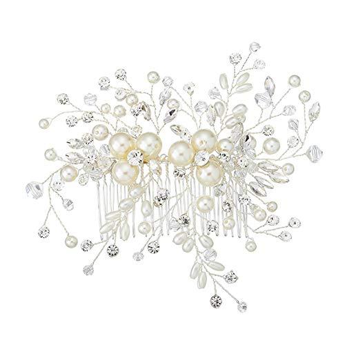 Aimeely Aimeely Gorgeous Bridal Rhinestone Crystal Hair Comb Pearl Wedding Hairpieces