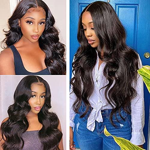Liangya Hair Body Wave Closure 4x4 Free Part Closure Brazilian Human Hair Closure Body Wave Lace Top Closure Human Hair 100% Virgin Human Hair Weave Swiss Lace closures With Baby Hair Natural Black Color(12inch)