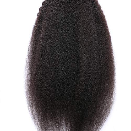 RJ HAIR Peruvian Kinky Straight Human Hair Bulk For Braiding Corase Italian Yaki Hair Bundles Extension Bulk Hair Weaving 3Pcs (24inch, 1Pcs/Lot)