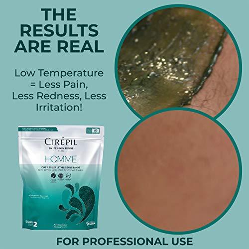 Cirepil Cirepil - Homme - 800g / 28.22 oz Wax Beads Bag - Fresh Marine Scent - Flexible Formula for Male, Easy Application and Removal