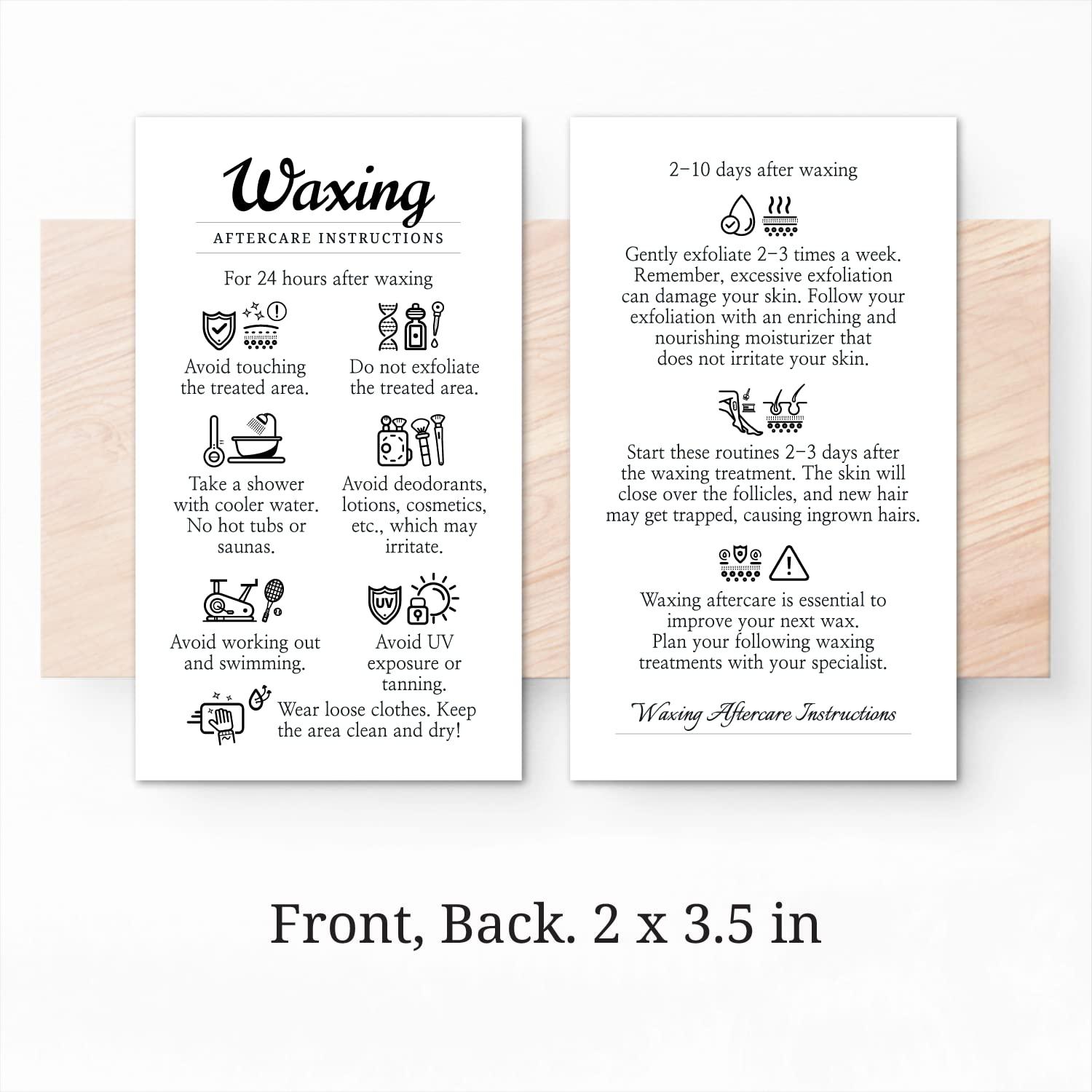 Havongki Havongki - 500 pack - 2 x 3.5\" Premium Waxing Aftercare Instructions Cards PMU Care Supplies for Professional Esthetician - WA03A500_N