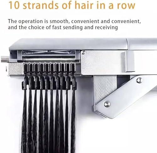 ZXSYYDS Hair Extensions Machine Kit,First Generation Of 6D Hair Extension Machine Silver Version/10-Pin Hair Extension Gun For Salons Human Hair, Easy To Use