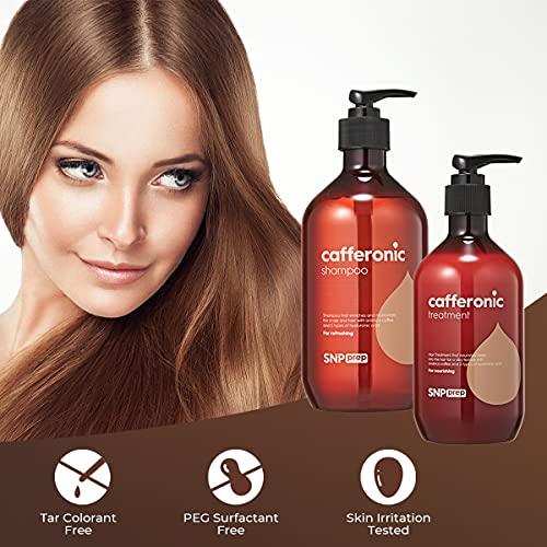 SNP Shining Nature Purity SNP Cafferonic Shampoo and Conditioner Set - with Hyaluronic and Coffee for Moisturizing, Invigorating Scalp, Strength Roots and Volumizing - All Hair Types & Color Treated Hair, Men and Women (500mL/