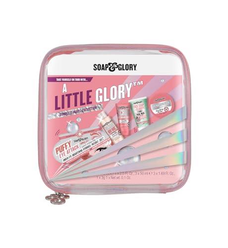 Soap & Glory Soap & Glory A Little Glory Gift Set - Puffy Eye Attack, Clean on Me, Scrub of Your Life, Face Soap & Clarity and The Righteous Body Butter - Holiday Gift Sets in Travel Size (5 Count)