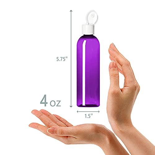 MoYo Natural Labs MoYo Natural Labs 4 oz Travel Bottles, Empty Travel Containers with Flip Caps, BPA Free PET Plastic Squeezable Toiletry/Cosmetic Bottles (Neck 20-410) (Pack of 6, Psychedelic)