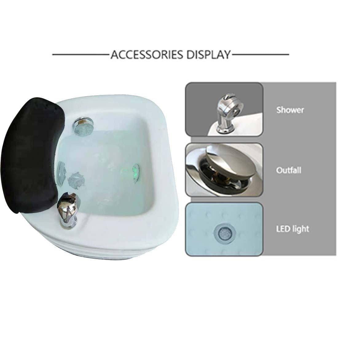 JIANGSS Acrylic Foot Bath,Home Foot Spa Pedicure Tub,Foot Detox Bucket Tub,Portable Foot Spa Bathtub,Deep Foot Bath Spa with Massage,Automatically Drain and Adjust Hot and Cold Water