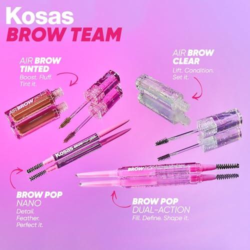 Kosas Kosas Brow Pop Nano - Ultra-Fine 1mm Brow Pencil Precision Tip - Natural-Looking Eyebrows with Finest Hairlike Stroke - All Day Wear, Hypoallergenic, Safe for Sensitive Skin - Dark Brown