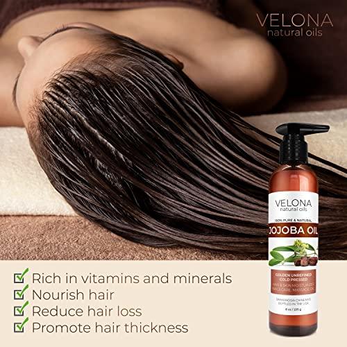 velona Jojoba Oil - 64 oz | 100% Pure and Natural | Golden, Unrefined, Cold Pressed, Hexane Free | Moisturizing Face, Hair, Body, Skin Care, Stretch Marks, Cuticles