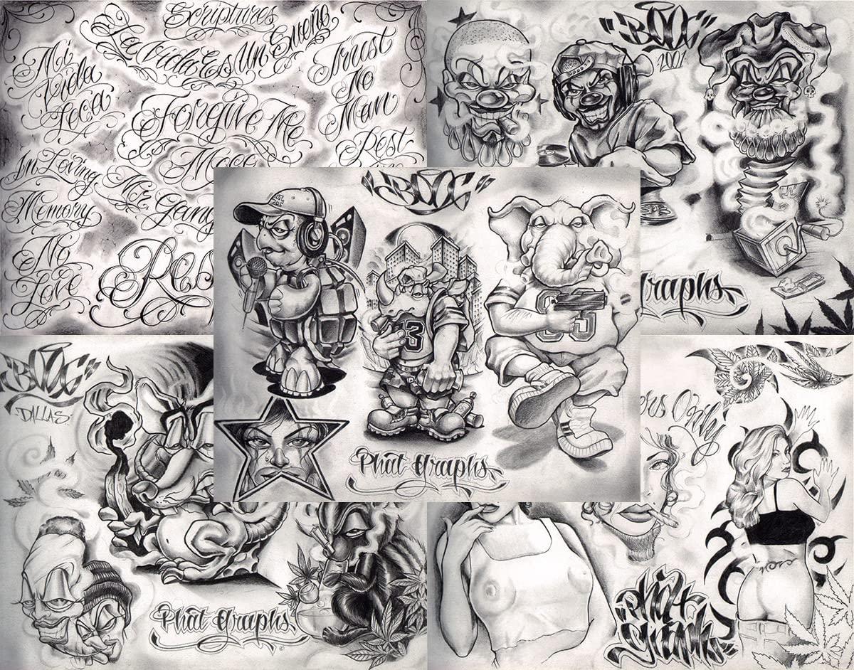 Tattoo Life Boog From The Streets With Love Gangsta Style Tattoo Flash 46 Sheets 11x14" Amazing Set For Tattoo Shop Display …