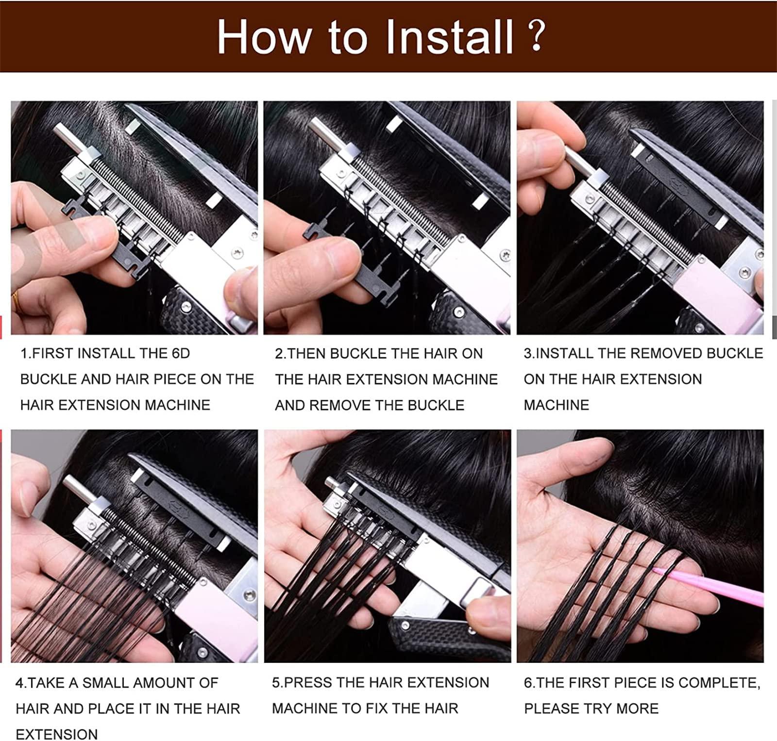 BDBD BDBD 6D Hair Extensions Human Hair, 1 Rows of 5 Bundles, 10Row No-Trace Hair Extension, Real Human Hair Seamless Silky Hair for Women Girls,24in