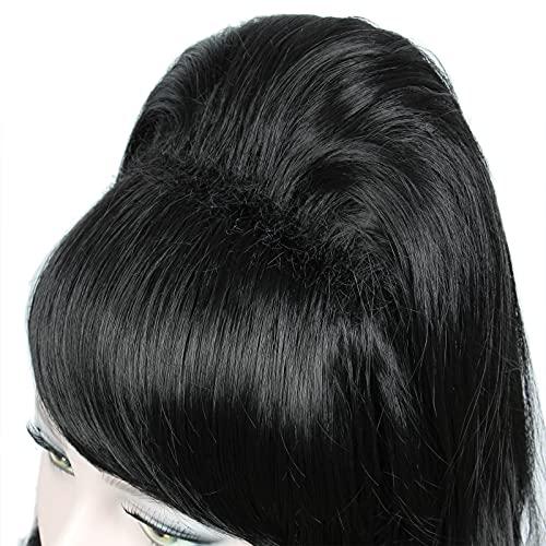 Linfairy Linfairy Long Wavy Black Wig Big Bouffant Beehive Wigs for Women fits 50s 80s Costume