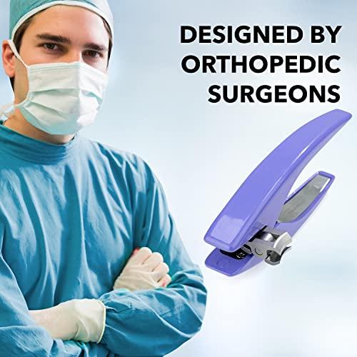 Azurro Clipperpro Omega Select Fingernail Clipper - Senior Finger Nail Clippers for Women and Men | Ergonomic Nail Cutter Clipper with 180 Degree Swivel Head | Sharp, Durable Thick Nail Clippers