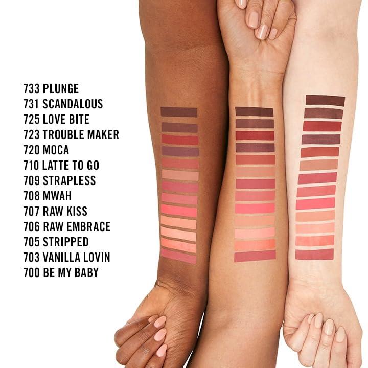 Rimmel Rimmel London Stay Matte Liquid Lip Color with Full Coverage Kiss-Proof Waterproof Matte Lipstick Formula that Lasts 12 Hours - 708 Mwah, .21oz