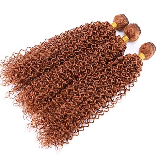 Qinhange 8-30 Inch Afro Kinky Curly Hair Bundles High Temperature Synthetic Hair Extensions For Black Women #613 18inches 3 pcs