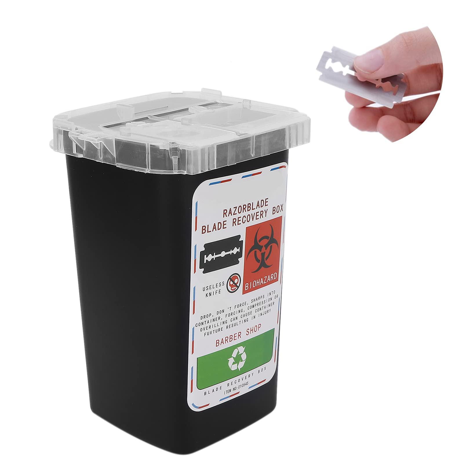 Dioche Disposal Containers Disposal Blade Container Barbershop Hair Salon Shaving Knife Blade Disposal Collect Box Approved for Home and Professional use(Black)