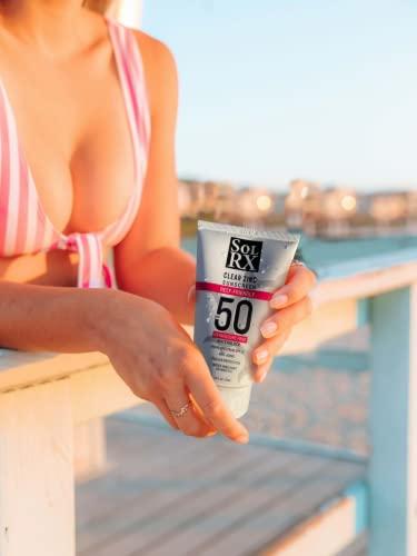 SolRX SolRX MINERAL+ SPF 50 Sunscreen - Zinc Oxide Sunscreen, Water Resistant Sunscreen, Reef Safe Sunscreen, Broad Spectrum Sunscreen for Face and Body