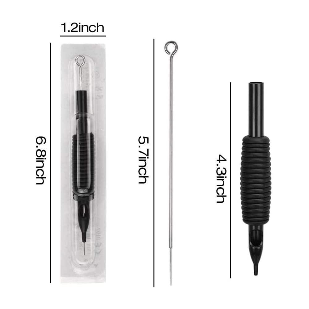 TTOOGO Tattoo Needles And Tubes Combo - 20Pcs Tattoo Needles/25Mm with Disposable Tubes,Different Sizes 3RL 5RL 7RL 9RL 5RS 7RS 9RS 5M1 7M1 9M1 for Tattoo Machines Tattoo Kit Tattoo Supplies,15F