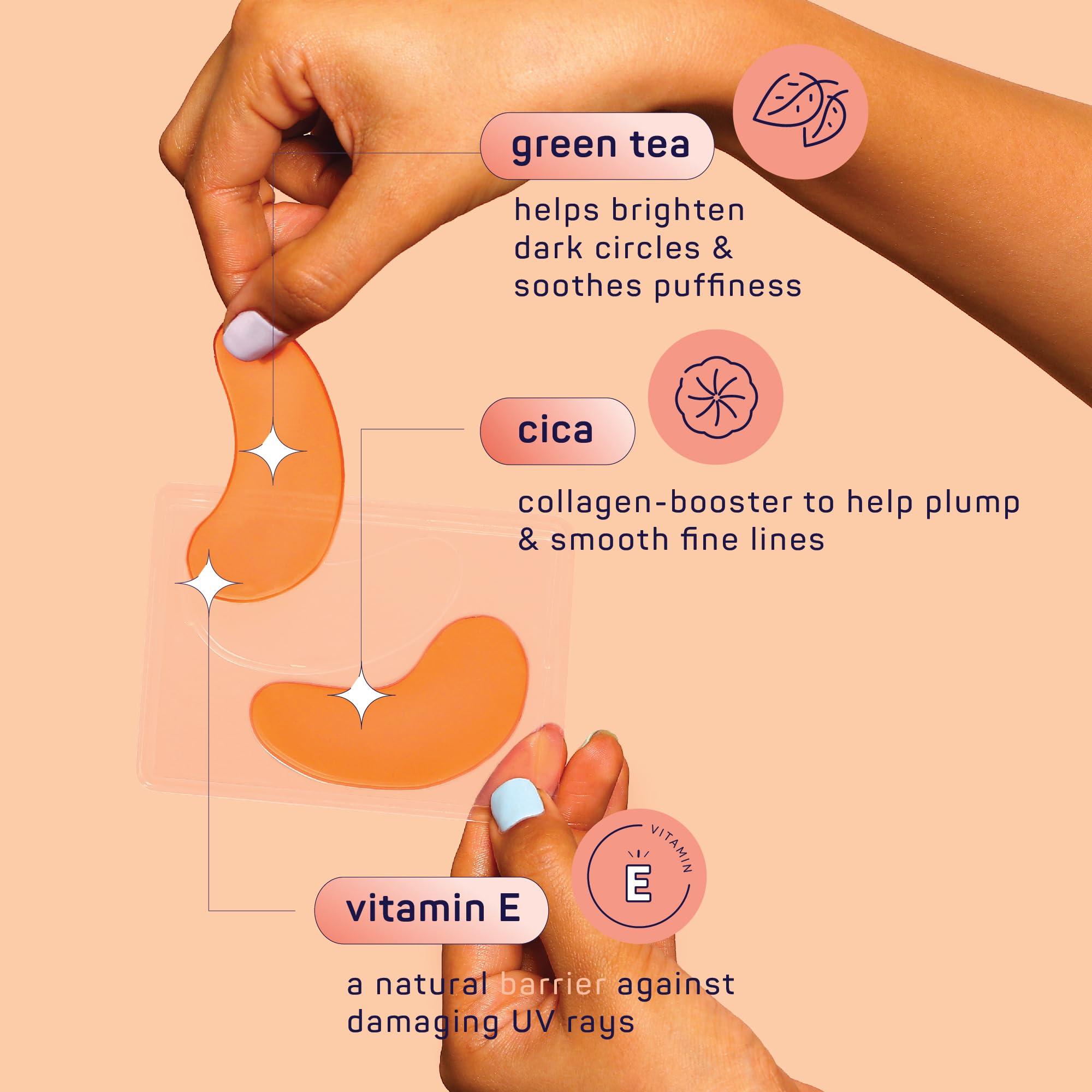 SpaLife SpaLife Beauty Bright Eyed Undereye Masks Hydrogel Eye Patches for Dark Circles, Puffiness, & Dullness with Vitamin E, Green Tea 2-in-1 Skincare 48 Pairs