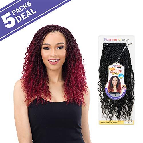 MilkyWay FreeTress Crochet Braids Boho Hippie Braid 12" (5-PACK, 2)