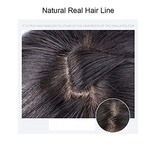 RemeeHi RemeeHi 10 Inch Human Hair Bangs with Top Piece Clip in Seamless Topper&Fringe Extension Real Human Hair 3D Air Bangs -Brown Black