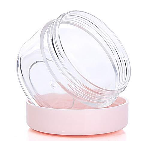 BesYouSel 20g Mini Cosmetics Botte Empty Makeup Plastic Bottle with Pink Lid (15PCS) Plastic Container Jar with White Lid (15 PCS) for Eye Shadow, Lotion, Lip Gloss,Cream