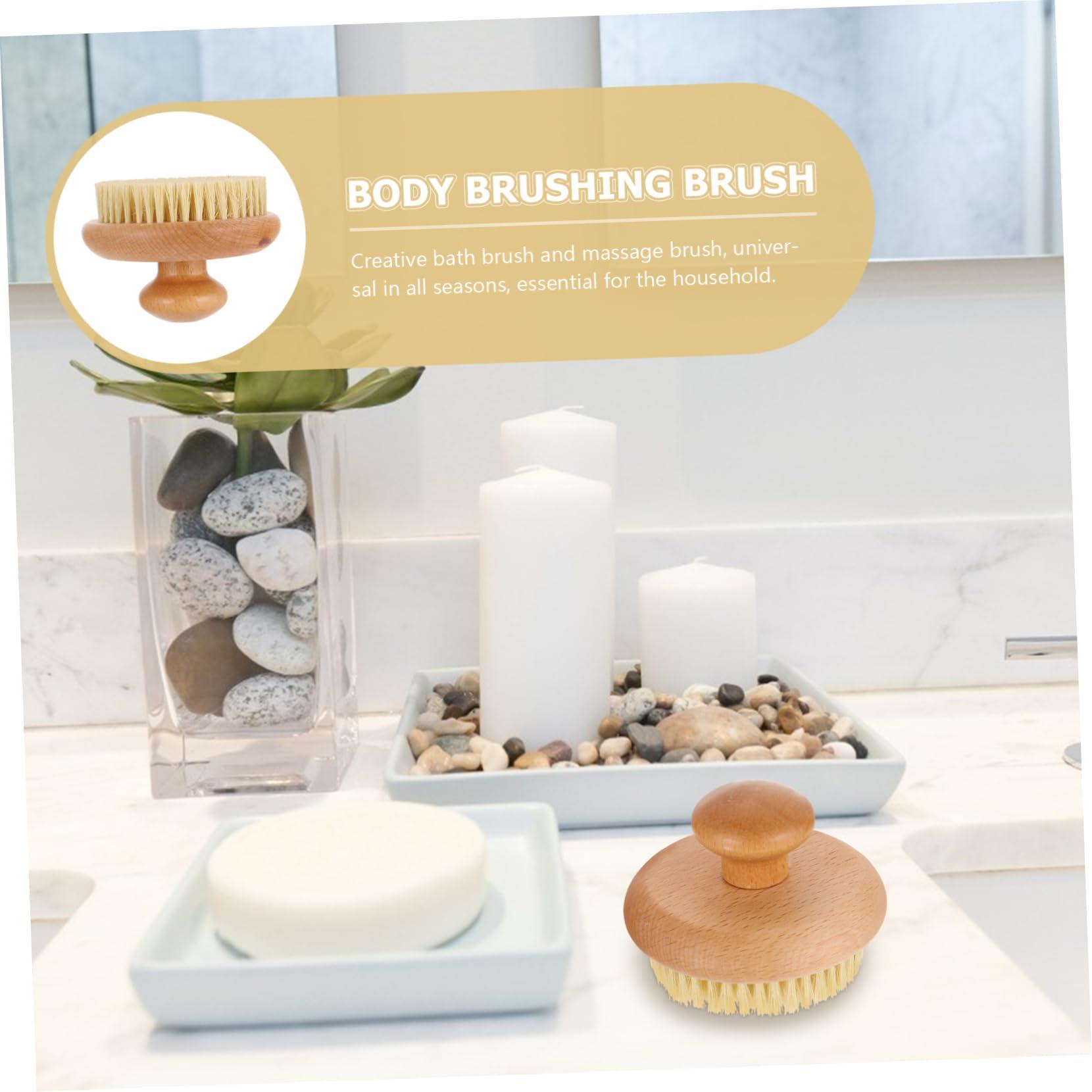 minkissy minkissy Exfoliating Body Brush Round Body Scrubber Soft Bristles for Daily Dry Brushing and Bath Time