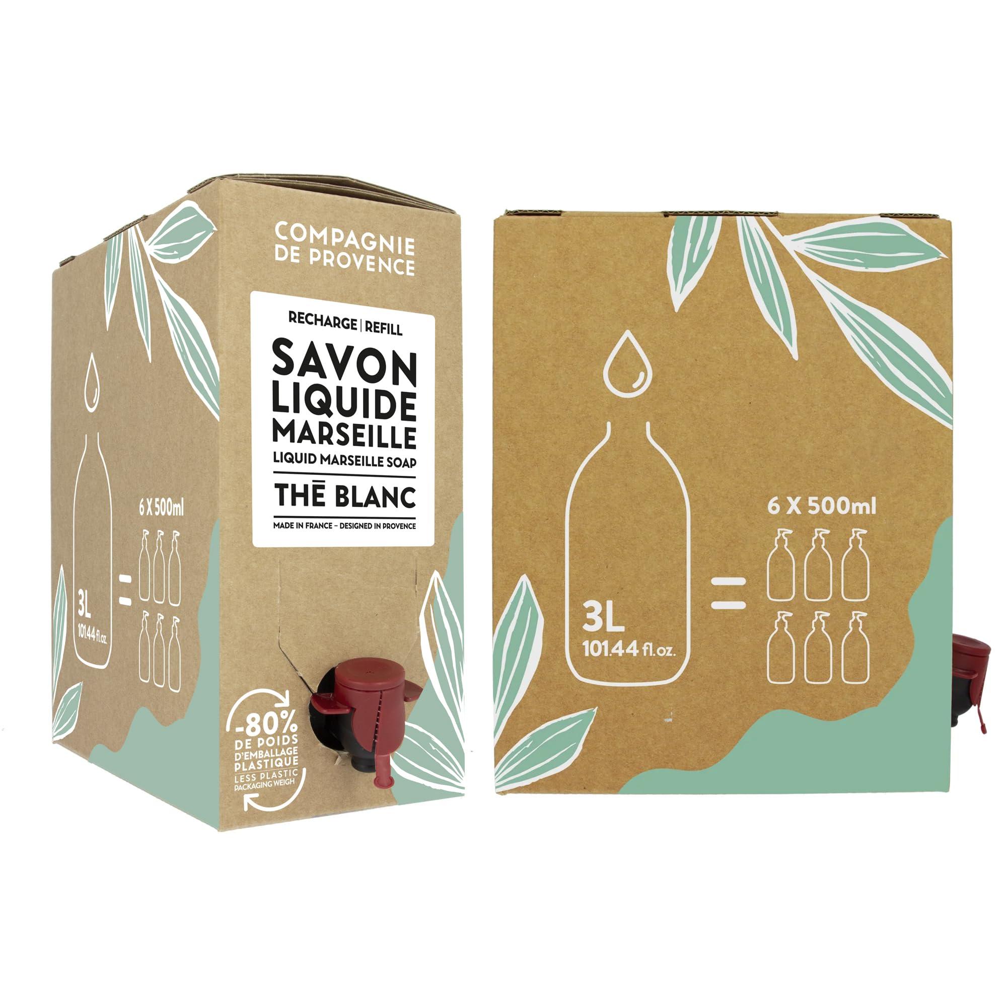 La Compagnie de Provence Compagnie de Provence Savon de Marseille Extra Pure Liquid Soap, White Tea, 101.4 Fl Oz Eco Refill