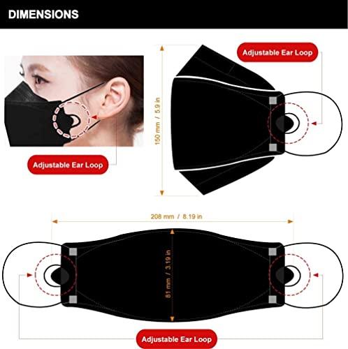 BLUNA FACE FIT BLUNA [30 Pack] Face Fit KF94 Certified Premium 4-Layer Black Face Mask [Adjustable Ear Loop][Anti-Trouble Skin][Individual Pack][Made in KOREA]