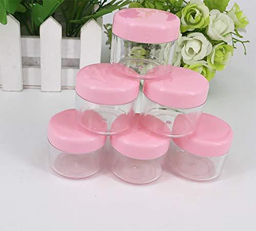 BesYouSel 20g Mini Cosmetics Botte Empty Makeup Plastic Bottle with Pink Lid (15PCS) Plastic Container Jar with White Lid (15 PCS) for Eye Shadow, Lotion, Lip Gloss,Cream