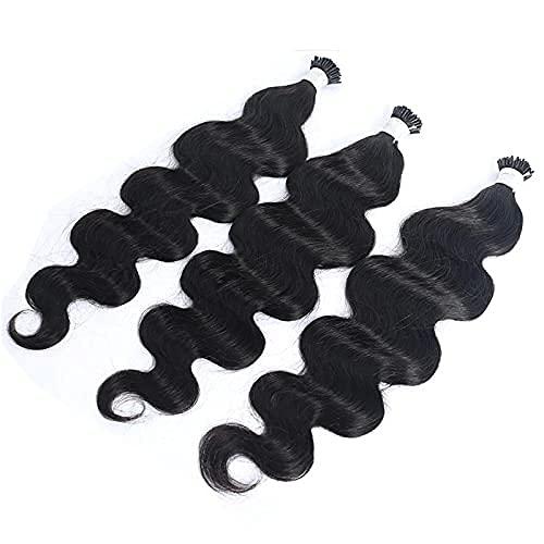 iVogue Hair #1 #2 #4 Long Body Wave I Tip Microlinks Hair Extensions Indian Natural Wavy Virgin Bulk Hair For Women 100% Human Hair For Salon (#1, 30inch)