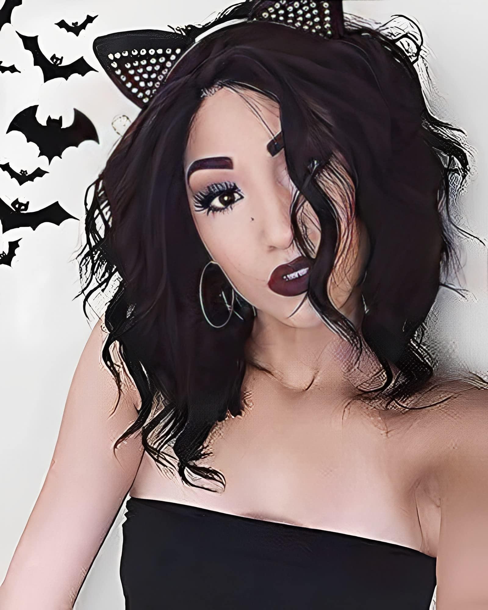 IMSTYLE IMSTYLE Short Lace Front Wig Black Synthetic Wig Short Bob Wigs for Women Natural Wavy for Cosplay and Drag Queen