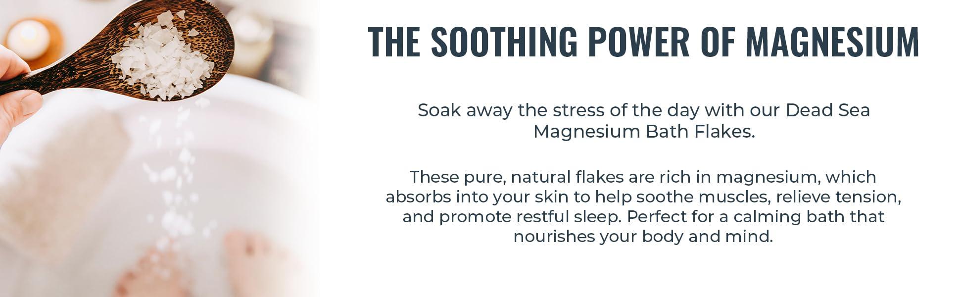 Natural Elephant Natural Elephant Dead Sea Magnesium Bath Flakes | 8 oz Travel Size (227g) | Pure Magnesium Chloride Soak for Body and Foot | Ideal for a Soothing Bath Experience | Alternative to Epsom Salt