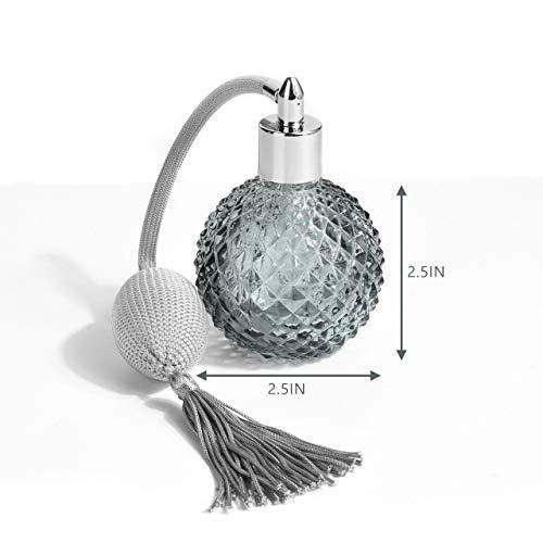 Beautyflier Beautyflier 3.4 Oz Vintage Style Clear Glass Empty Refillable Perfume Bottle with Long Tassel (Gray)