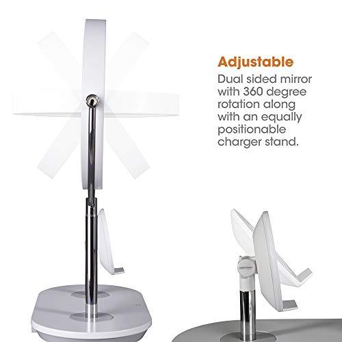 OttLite OttLite Wireless Charging LED Makeup Mirror - Illuminated Magnifying Light with USB Port