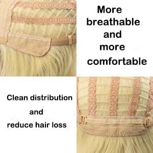 Wiggy Mermaid Long Blonde Wig for Misa Amane Cosplay, Long Straight Yellow Cute Kawaii Wig with Bangs + Cap for Halloween Costume