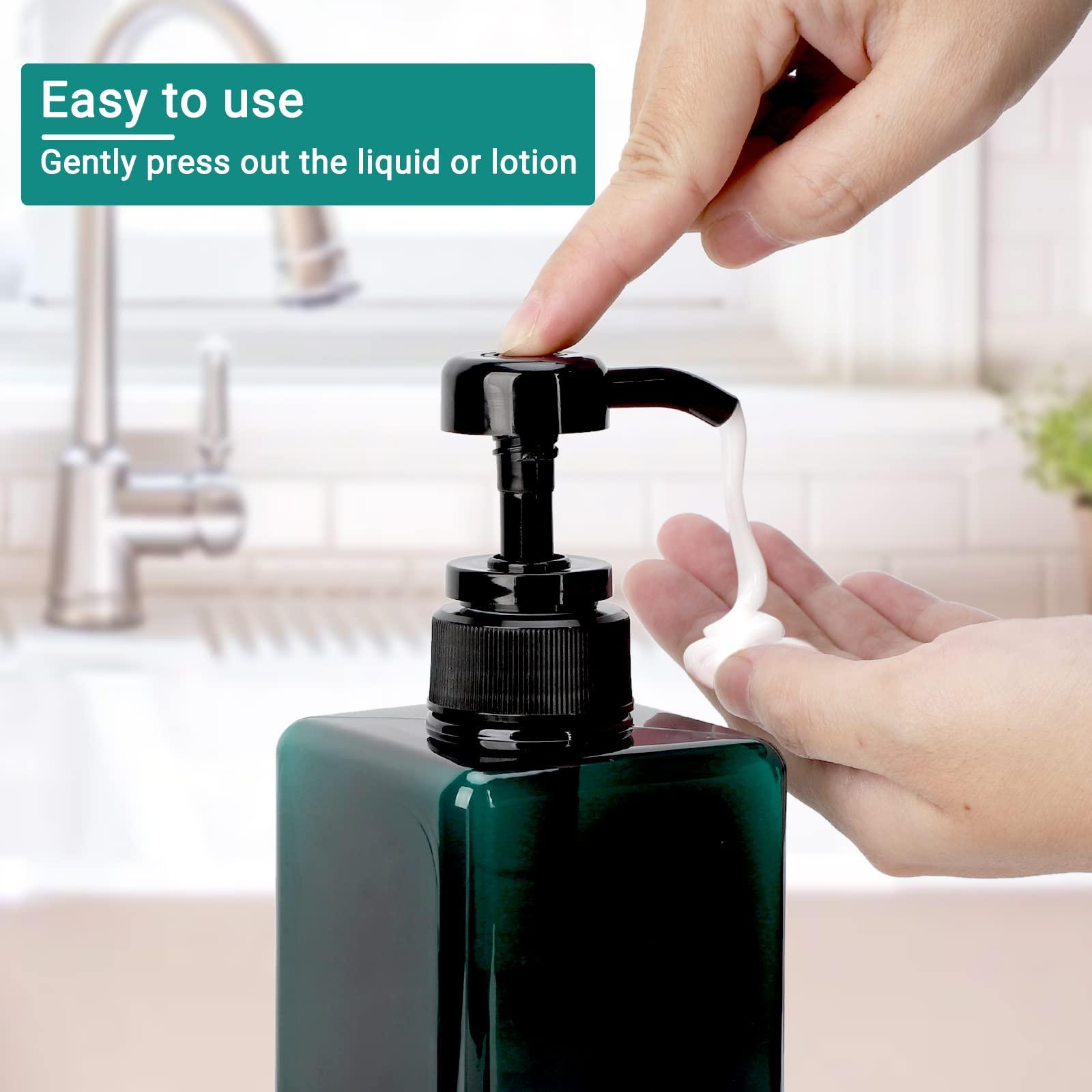 SUREAM Suream 22oz/650ml Empty Shampoo Bottles with Pump with 26Pieces Waterproof Soap Labels, 3Packs Large Capatity Empty Containers for for Shower Gel, Conditioner, Lotion, Hand Sanitizer, Massage Oil