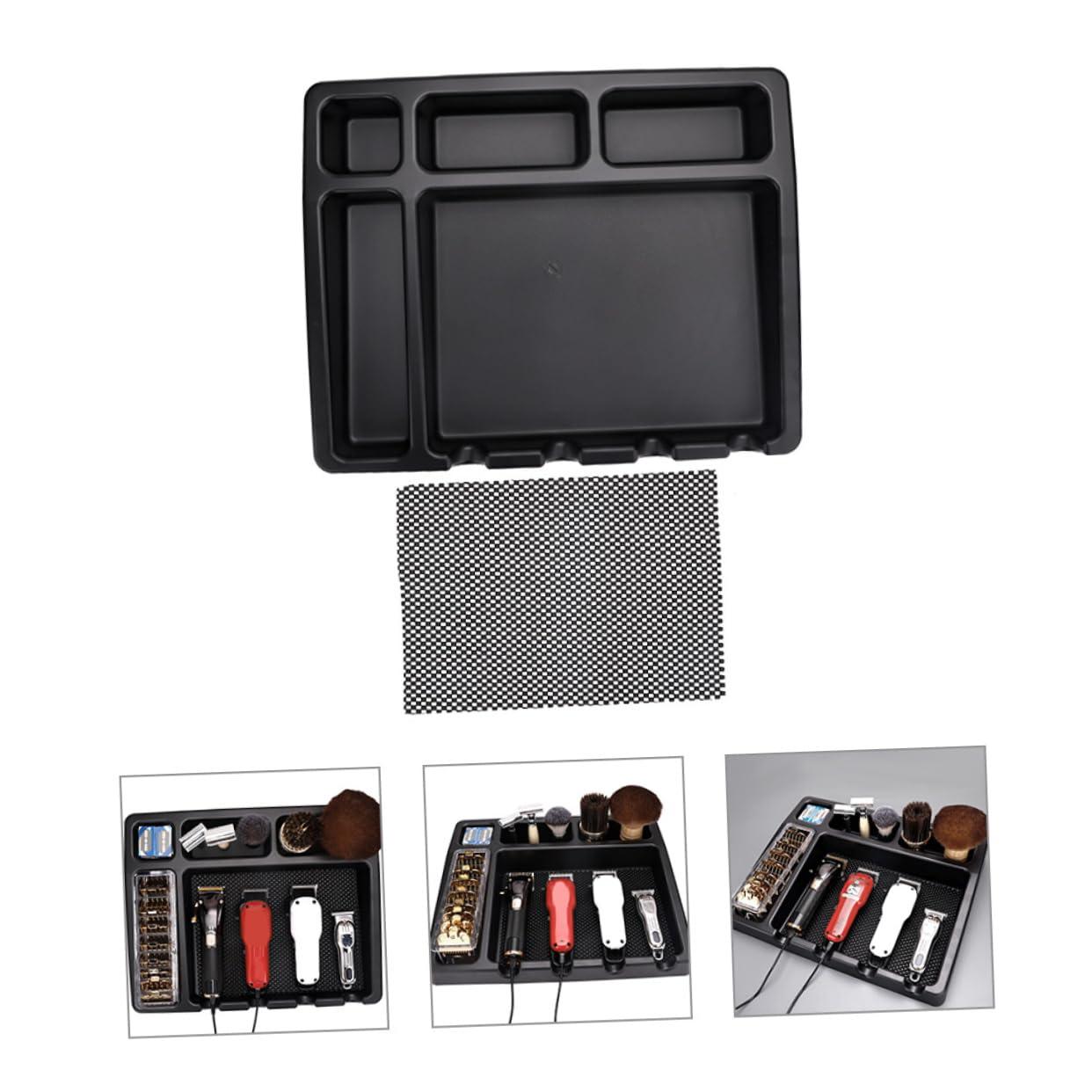 FOYTOKI FOYTOKI Hair Clipper Storage Rack Barber Liners Hair Tool Organizer Shaver Salon Clippers Organizer Tray Trimmers Razor Cavitation Machine Clippers for Men Foil Black Abs