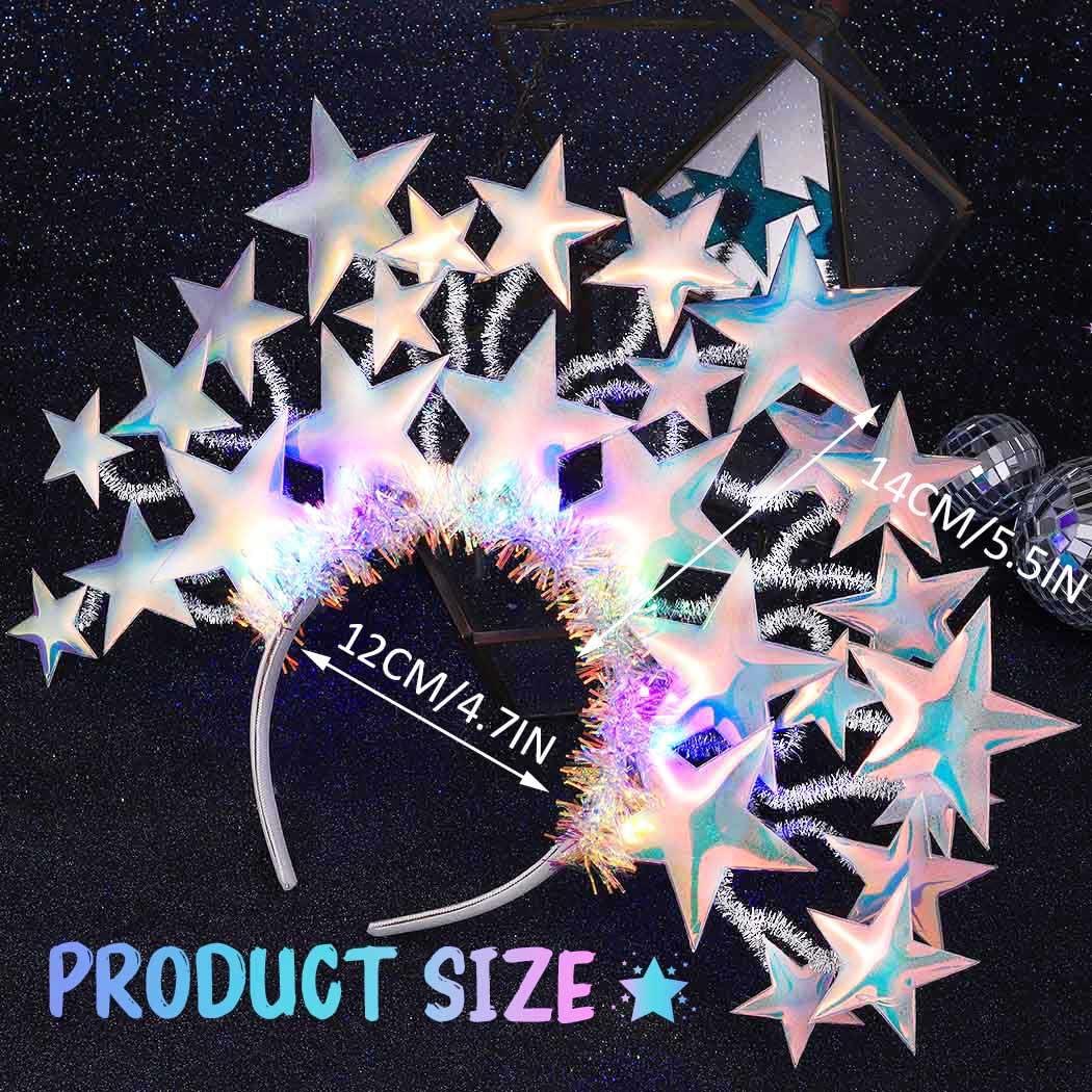 GORTIN GORTIN Light Up Star Headband LED Headpiece Glow Costume Rave Hair Accessories for Women