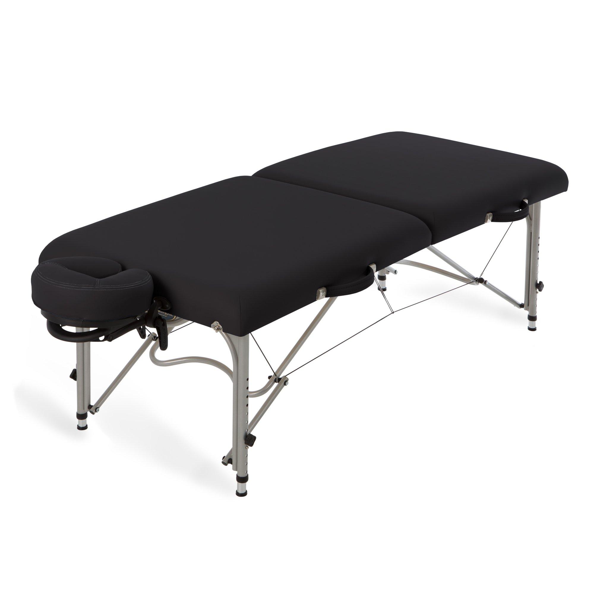 Earthlite EARTHLITE Portable Massage Table Luna - 30" Wide, CFC Free Professional Foam, Weighs Only 29lbs, Patented, Strong Aluminum Reiki Frame (Working Weight 750lbs), Black