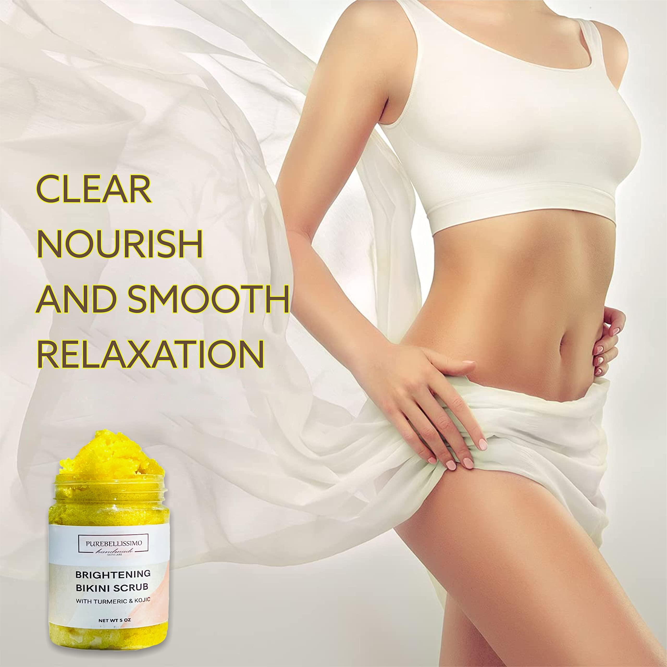 PureBellissimo Purebellissimo Brightening Bikini Scrub For Body Care, Intimate Exfoliating Body Scrub For Dark Spots, Ingrown Hair Treatment For Bikini Area Bump Eraser, Bikini Area Exfoliator for Women