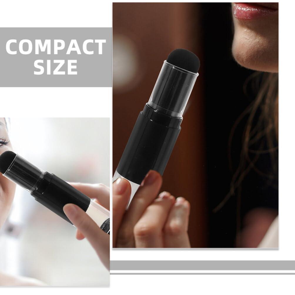 Beavorty Beavorty Retractable Makeup Brush 2pcs Brush Blush Brush Portable Powder Brushes Foundation Blending Brush with Refillable Bottle Jar for Powder Cosmetics A