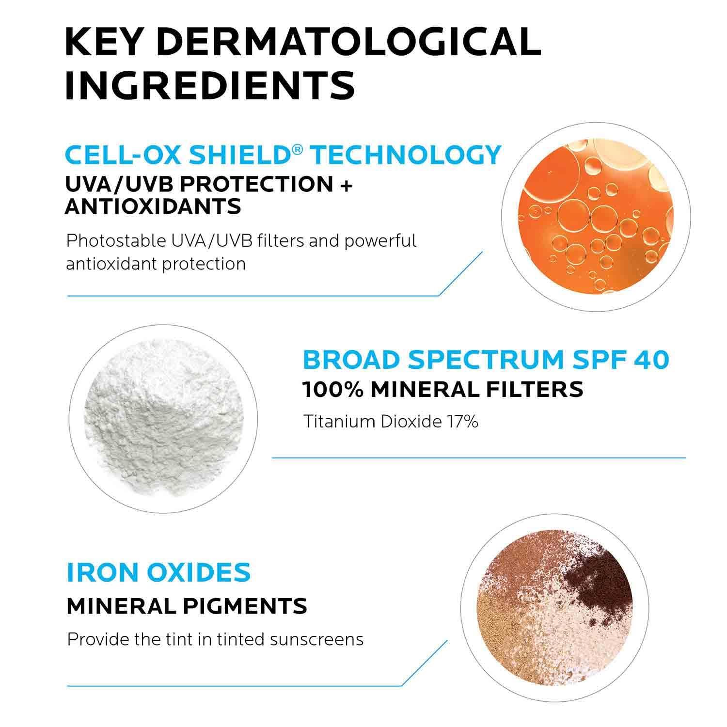 La Roche-Posay La Roche-Posay Anthelios Tinted Sunscreen SPF 40+, Broad Spectrum SPF + Antioxidants, Titanium Dioxide & Zinc Oxide Sunscreen, 4 Flexible Shades With No White Cast, Oil Free & Oxybenzone Free